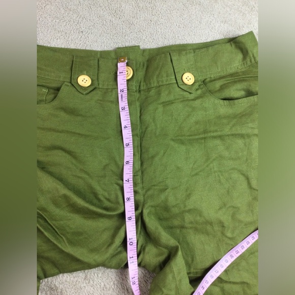 Larry Levine linen blend capri pants size 4 green - Picture 6 of 10